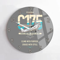 Thumbnail for Cessna 175 Skylark design on gray no frame wall clock
