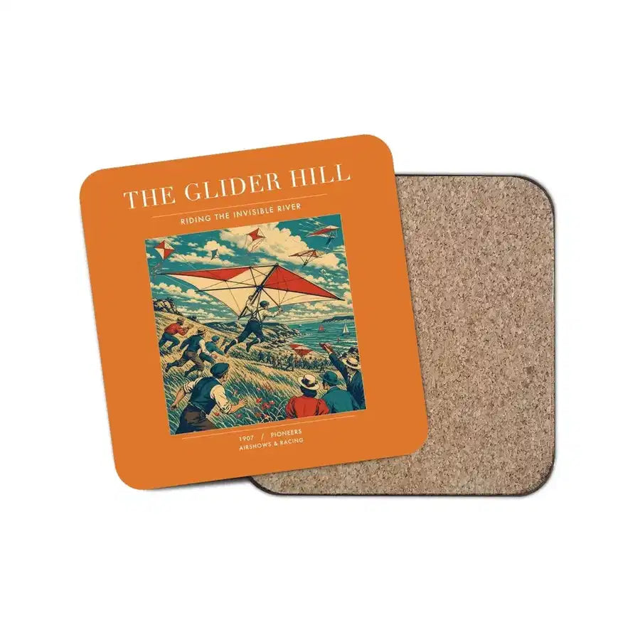 The Glider Hill - Designed Coasters design on orange 1-piece