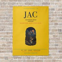 Thumbnail for Jackson Hole Airport JAC vertical canvas print - no frame - yellow background