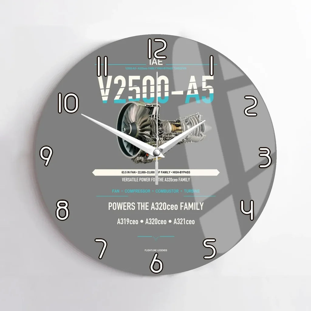 V2500-A5 design on gray no frame wall clock