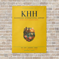 Thumbnail for Kaohsiung International Airport KHH vertical canvas print - no frame - yellow background