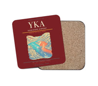 Thumbnail for Kamloops Airport (YKA) design on dark red 1 piece coaster