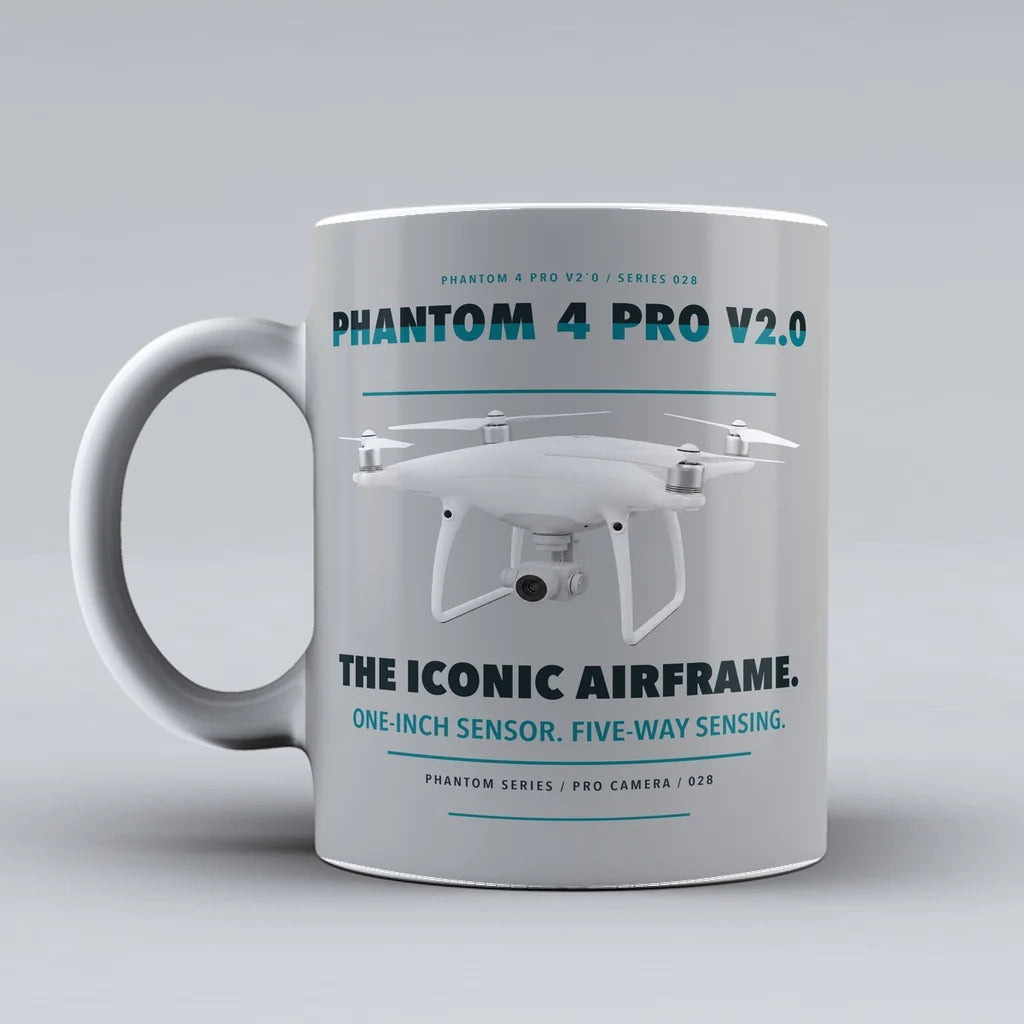 Phantom 4 Pro V2.0 Mug design on light gray dji