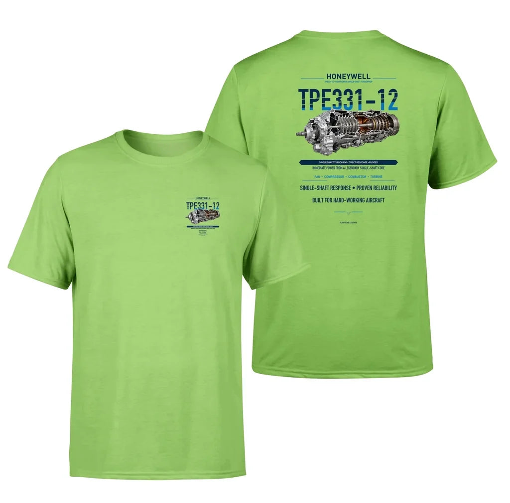 TPE331-12 design on light green t shirt