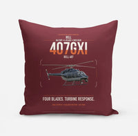 Thumbnail for Bell 407GXi design on dark red pillow