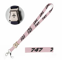 Thumbnail for Boeing 747 Flat Text seat belt lanyard - pink