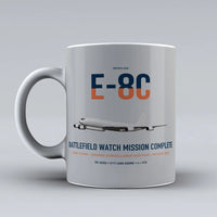 Thumbnail for E-8C Joint STARS design on light gray ceramic mug, double-side print