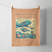 Thumbnail for VINTAGE G4471 - The Skydive Festival Lift - Designed Towels design on orange