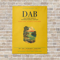 Thumbnail for Daytona Beach International Airport DAB vertical canvas print - no frame - yellow background