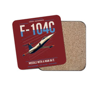 Thumbnail for F-104C Starfighter design on dark red 1 piece coaster