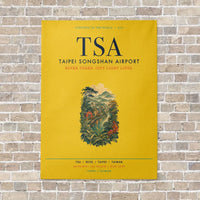 Thumbnail for Taipei Songshan Airport TSA vertical canvas print - no frame - yellow background