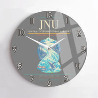 Thumbnail for Juneau International Airport (JNU) design on gray no frame wall clock