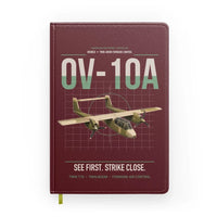 Thumbnail for OV-10A Bronco design on dark red notebook