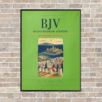 Thumbnail for Milas-Bodrum Airport BJV - Canvas Framed - Light Green