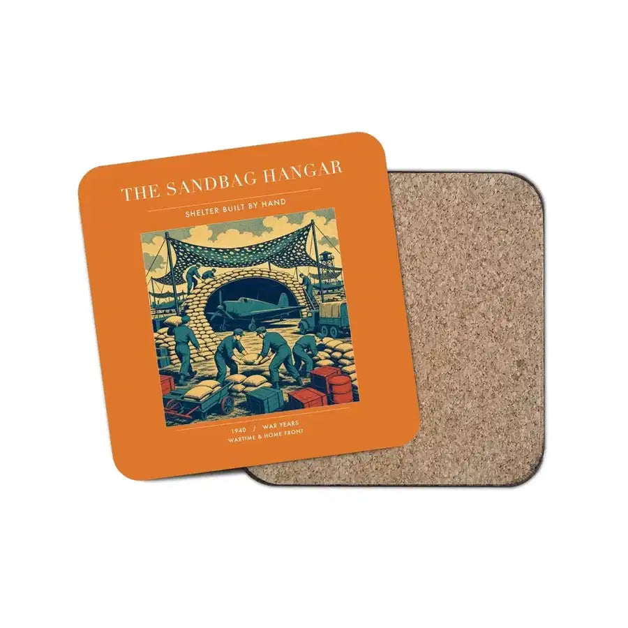 The Sandbag Hangar - Designed Coasters design on orange 1-piece
