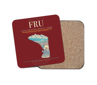 Thumbnail for Manas International Airport (FRU) design on dark red 1 piece coaster