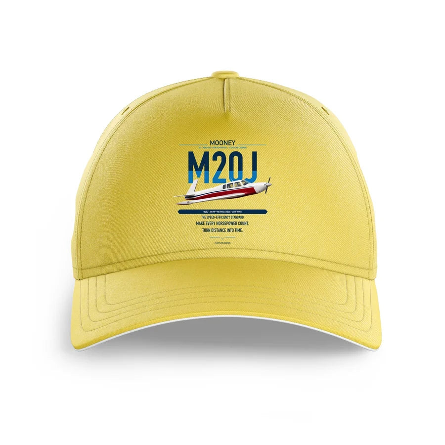 Mooney M20J 201 design on yellow printed hat