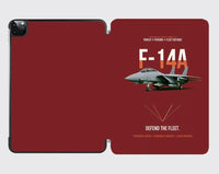 Thumbnail for F-14A Tomcat Defend The Fleet design on dark red ipad tablet case