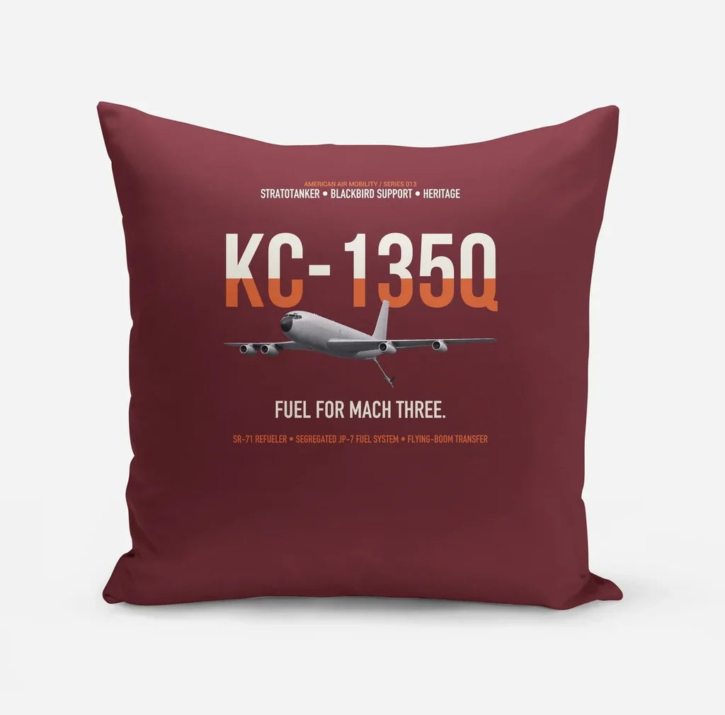 KC-135Q Blackbird Tanker design on dark red pillow