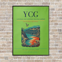 Thumbnail for Castlegar–West Kootenay Regional Airport YCG vertical canvas print - framed - light green background