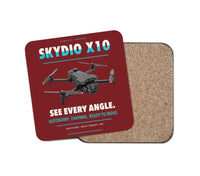 Thumbnail for Skydio X10 design on dark red 1 piece coaster