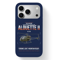 Thumbnail for Sud Aviation SE 3130 Alouette II design on navy blue magsafe iphone case, for iPhone 17 Pro