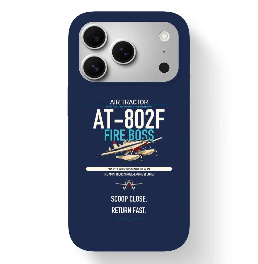 Air Tractor AT-802F Fire Boss design on navy blue magsafe iphone case, for iPhone 17 Pro
