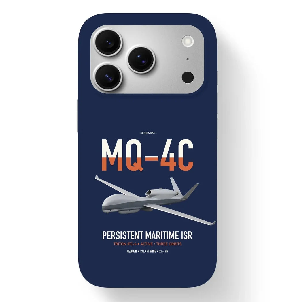 MQ-4C Triton IFC-4 design on navy blue magsafe iphone case, for iPhone 17 Pro