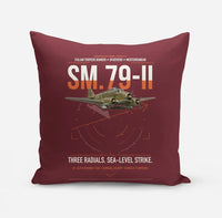Thumbnail for Savoia-Marchetti SM.79-II Sparviero design on dark red pillow