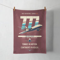 Thumbnail for Boeing 777F design on dark red towel