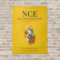 Thumbnail for Nice Côte d’Azur Airport NCE vertical canvas print - no frame - yellow background