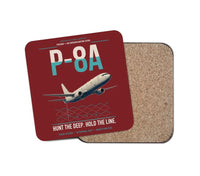 Thumbnail for P-8A Poseidon design on dark red 1 piece coaster