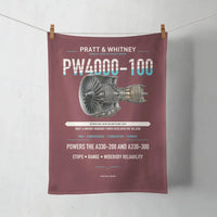 Thumbnail for PW4000-100 design on dark red towel