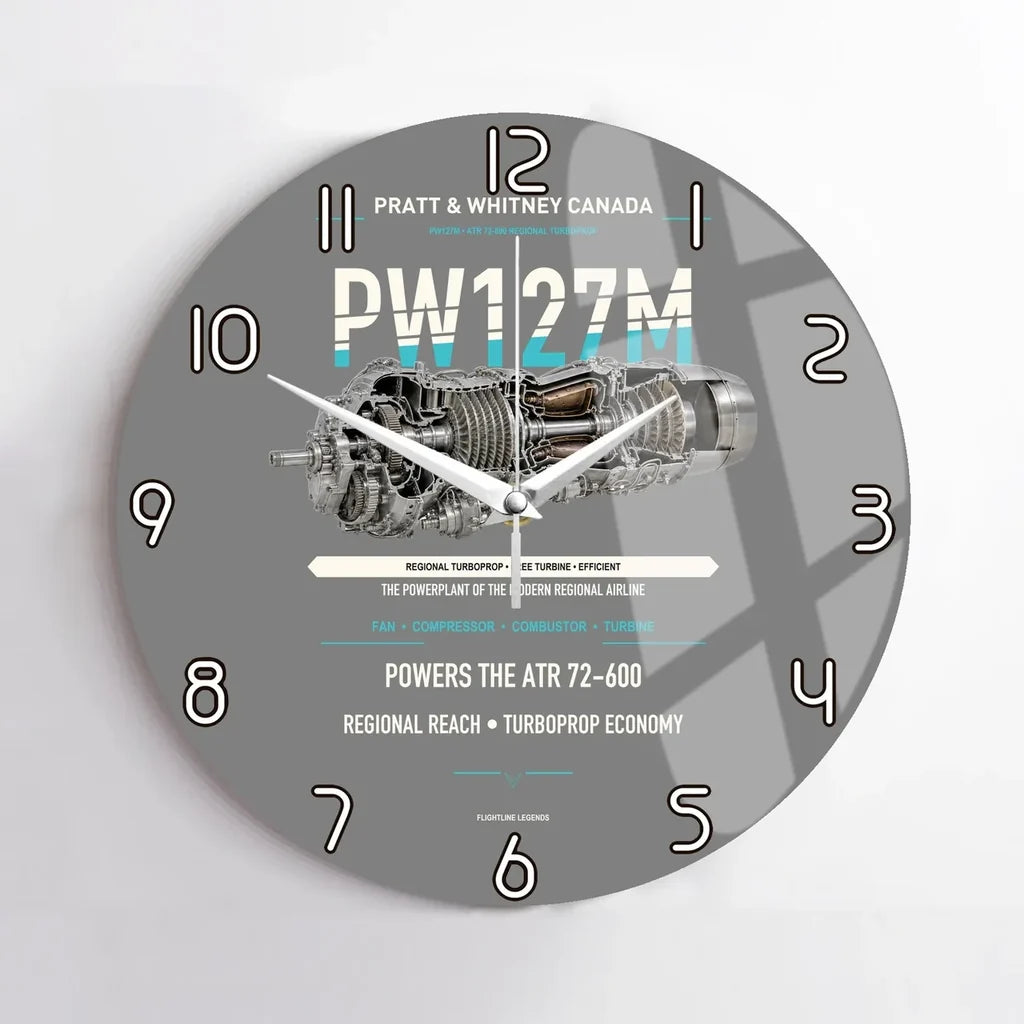 PW127M design on gray no frame wall clock