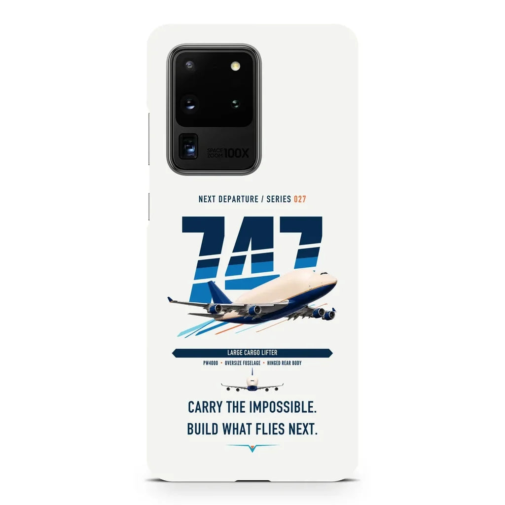 Boeing 747-400 Dreamlifter design on samsung case - white