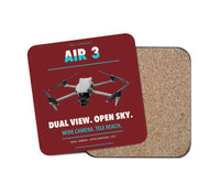 Thumbnail for DJI Air 3 design on dark red 1 piece coaster