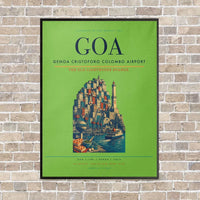 Thumbnail for Genoa Cristoforo Colombo Airport GOA vertical canvas print - framed - light green background