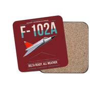 Thumbnail for F-102A Delta Dagger design on dark red 1 piece coaster