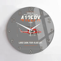 Thumbnail for SUBARU Bell 412EPX design on gray no frame wall clock