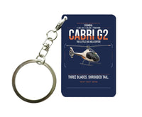 Thumbnail for Guimbal Cabri G2 design on navy blue designed key chain, double-side print