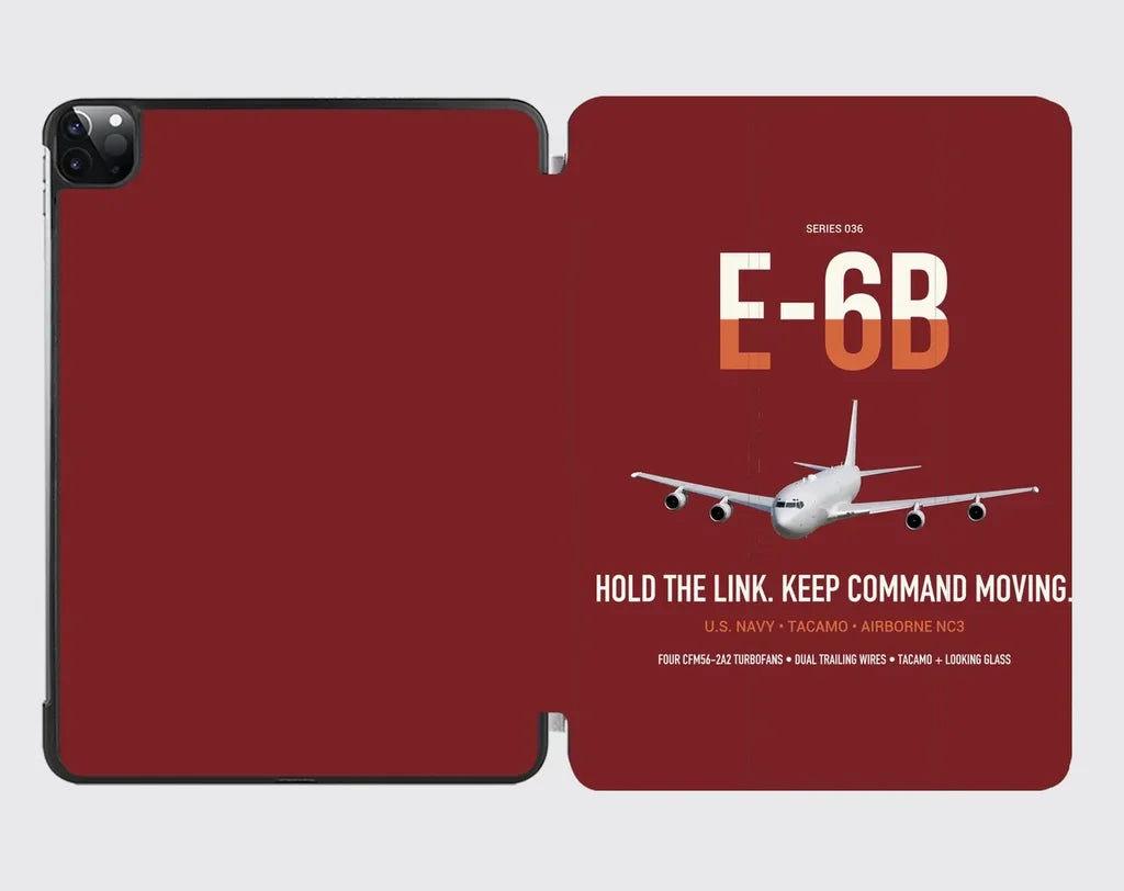 E-6B Mercury design on dark red ipad tablet case