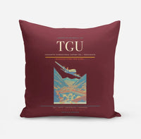 Thumbnail for Toncontín International Airport (TGU) design on dark red pillow