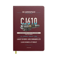 Thumbnail for CJ610 design on dark red notebook