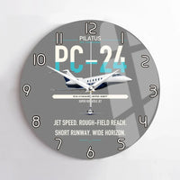 Thumbnail for Pilatus PC-24 design on gray no frame wall clock