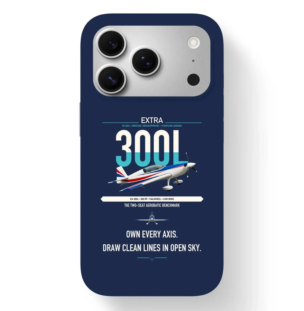 Extra 300L design on navy blue magsafe iphone case, for iPhone 17 Pro
