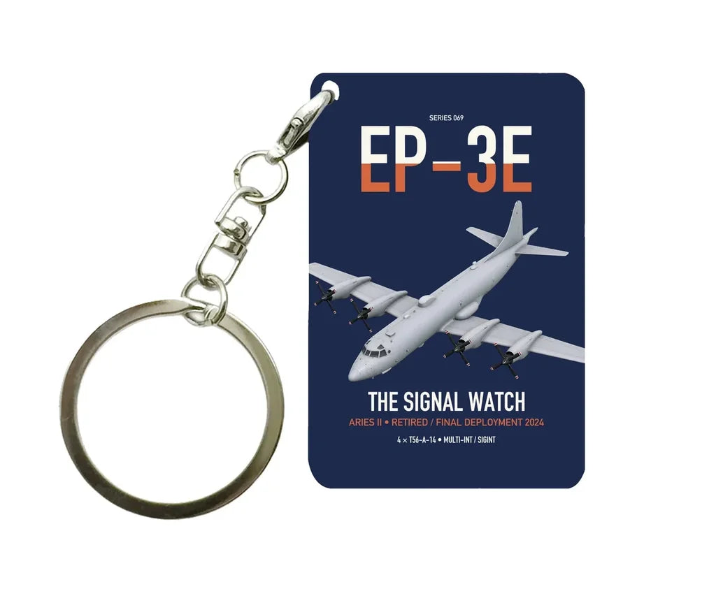 EP-3E ARIES II design on navy blue designed key chain, double-side print