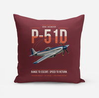 Thumbnail for P-51D Mustang design on dark red pillow