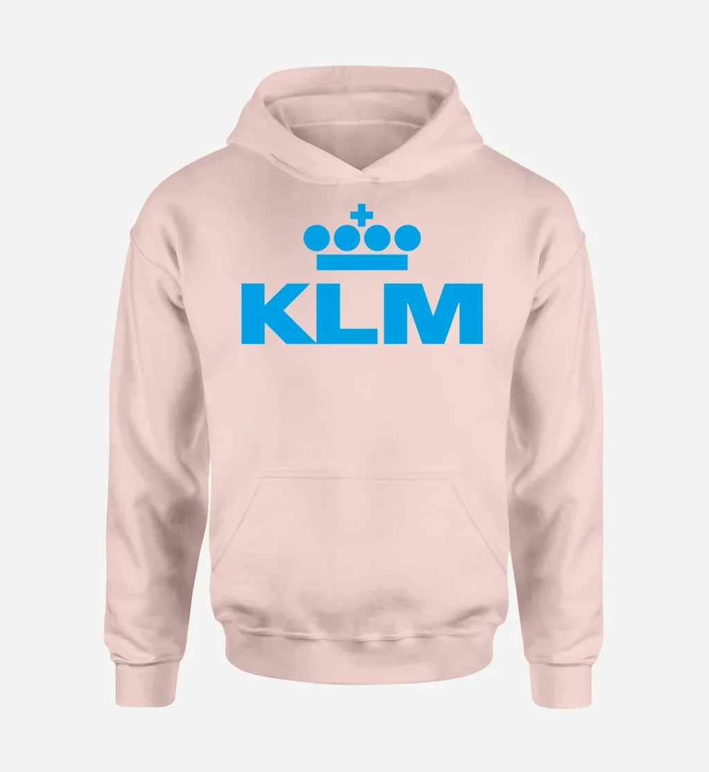 KLM Royal Dutch Airlines logo on pink single side hoodie