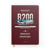Thumbnail for Beechcraft King Air B200 design on dark red notebook