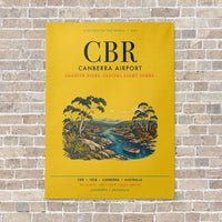 Thumbnail for Canberra Airport CBR vertical canvas print - no frame - yellow background